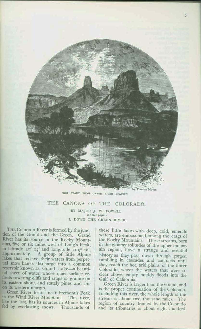 THE CAÑONS OF THE COLORADO-- the 1869 discovery voyage down the Colorado River. vist0059b